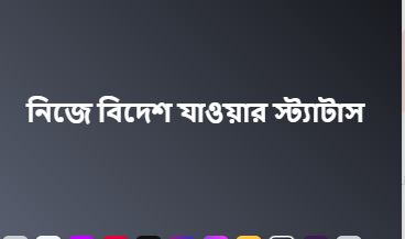 নিজে বিদেশ যাওয়ার স্ট্যাটাস