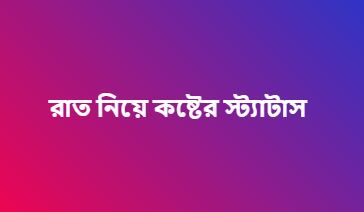রাত নিয়ে কষ্টের স্ট্যাটাস, ক্যাপশন, উক্তি